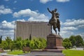 Emir Timur statue and Hotel Uzbekistan, Tashkent Royalty Free Stock Photo