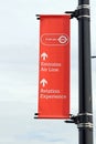 Emirates Air Line cable cars sign, London, England Royalty Free Stock Photo