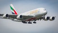 Emirates Airbus A380-861 aircraft Royalty Free Stock Photo