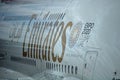 Emirates Airbus A380-800 Branding Close-Up Royalty Free Stock Photo