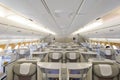 Emirates Airbus A380 business class interior Royalty Free Stock Photo