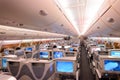 Emirates Airbus A380 business class interior Royalty Free Stock Photo