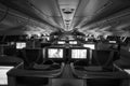 Emirates Airbus A380 business class interior Royalty Free Stock Photo