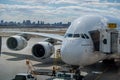 Emirates Airbus A380-800 Final Flight Preparation Royalty Free Stock Photo