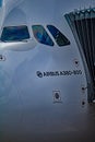 Emirates Airbus A380-800 Flight Deck Side Window Close-Up Royalty Free Stock Photo