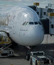 Emirates Airbus A380-800 And Pushback Tractor Royalty Free Stock Photo