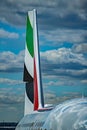 Emirates Airbus A380-800 Tail Close-Up Royalty Free Stock Photo
