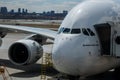 Emirates Airbus A380-800 Nose And Engine Royalty Free Stock Photo