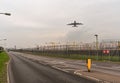 LONDON, ENGLAND - SEPTEMBER 25, 2017: Emirates Airlines Airbus A380 A6-EOC taking off in London Heathrow International Airport. Royalty Free Stock Photo