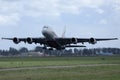 Emirates A380 plane taking off from airport