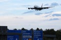 Emirates A380 plane landing on Frankfurt Airport, FRA