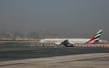 Emirates plane at Doha airport