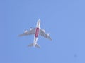 Emirates plane flying overhead