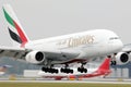 Emirates A380 plane landing