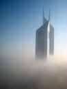 Emirates Towers in Fog Royalty Free Stock Photo