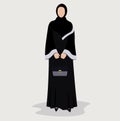 Emirati arabic young muslim woman in the black beautiful abaya and hijab from united arab emirates faceless best islamic model