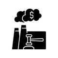 Emission auction black glyph icon