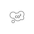 Emission co2 air bubble cloud line icon. Reduce pollution atmosphere