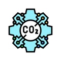 emission free technology carbon color icon vector illustration