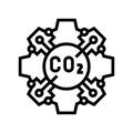 emission free technology carbon line icon vector illustration