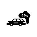 Black solid icon for Emission, co pollution and smoke Royalty Free Stock Photo