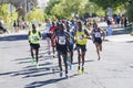 Emmanual Bett from Kenya leads the men's elite division at the Lilac Bloomsday 2013 12k Run in Spokane WA