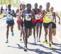 Emmanual Bett from Kenya looks back as he leads the Lilac Bloomsday 2013 12k Run in Spokane WA