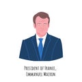 Emmanuel Macron portrait illustration Royalty Free Stock Photo