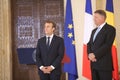 Emmanuel Macron and Klaus Iohannis Royalty Free Stock Photo