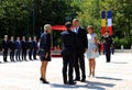 EMMANUEL MACRON AND KLAUS IOHANNIS Royalty Free Stock Photo