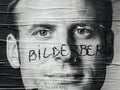 Emmanuel Macron portrait poster with Bilderberg group member ins