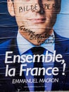 Emmanuel Macron portrait poster with Bilderberg group member ins