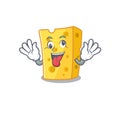 Emmental cheese Cartoon character style with a crazy face