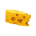 Emmental, holland or edam cheese, vector icon