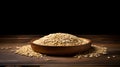 Emmer Grain Photograph with Studio Lighting on Wood Background