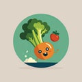 Emmer Vegetable Cute Playful Flat Icon by Generative AI