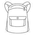 Emmo backpack icon, outline style