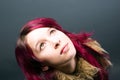 Emo look girl with red hair Royalty Free Stock Photo