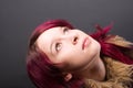 Emo look girl with red hair Royalty Free Stock Photo