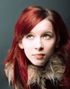 Emo look girl with red hair Royalty Free Stock Photo