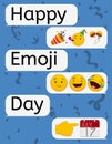 Conversation with Emojis Inviting You for a Happy Emoji Day, Vector Illustration Royalty Free Stock Photo