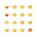 Emoji avatar collection set, emoticons isolated icons flat line Royalty Free Stock Photo