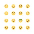 Emoji avatar collection set, emoticons isolated icons flat line Royalty Free Stock Photo