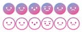 Emoji avatar face vector line icon set