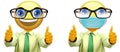 Emoji Businessman with Glasses Fogging Up from Mask Royalty Free Stock Photo