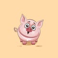 Emoji character cartoon Pig surprised with big eyes sticker emoticon