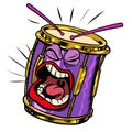 Emoji character emotion drum musical instrument