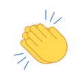 Emoji clap hand emoticon set encouragement cartoon applause icon. Clap hands vector icon