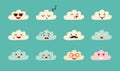 Emoji clouds vector