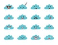 Emoji clouds vector.